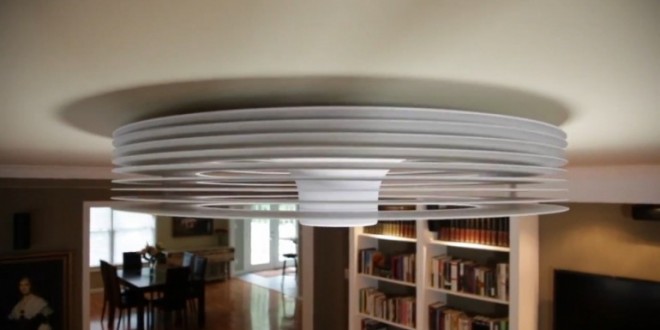 Un ventilateur de plafond àvortex et sans ailettes tech connect Désign Original plafond