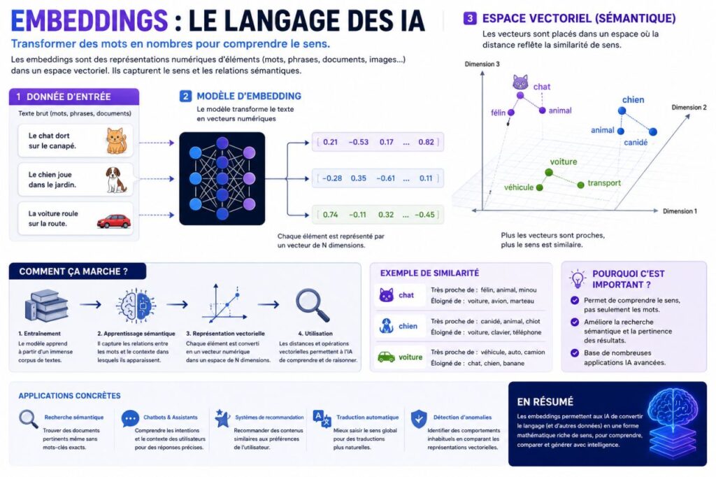 C'est quoi les embeddings Comment l'IA transforme du texte en nombres