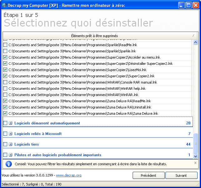 Decrap supprime les logiciels inutiles sur le PC