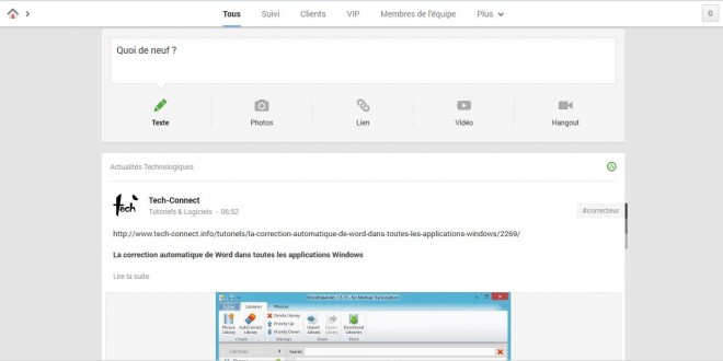 Augmenter la largeur des messages sur Google+