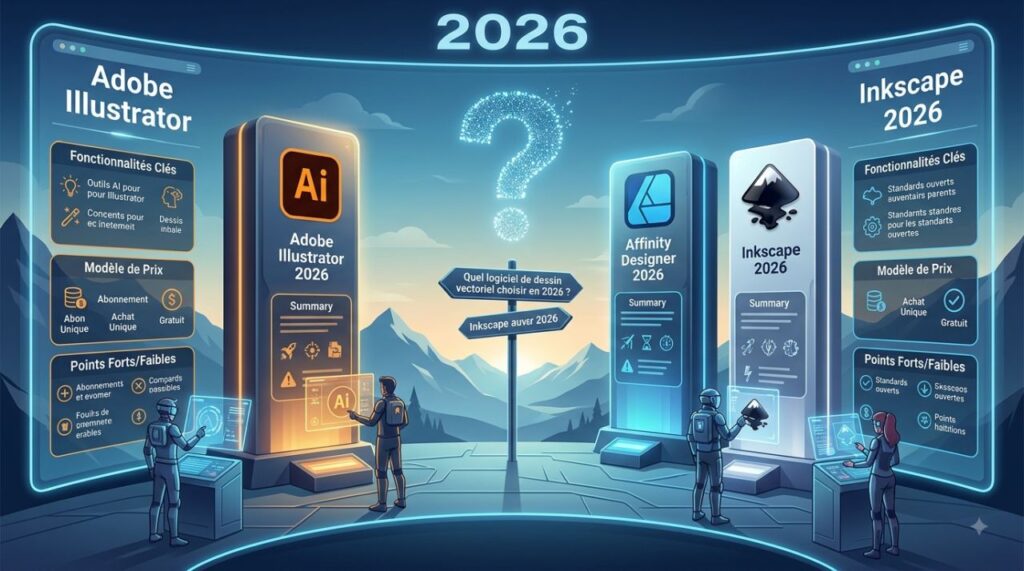 Inkscape vs Affinity Designer vs Illustrator quel logiciel de dessin vectoriel choisir en 2026