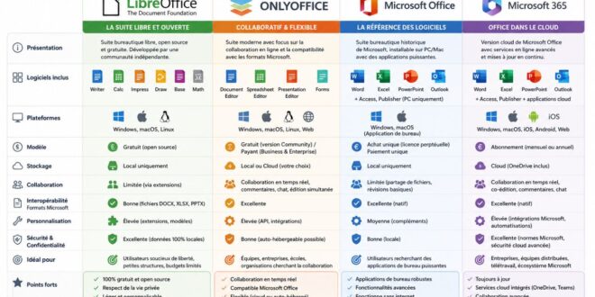 LibreOffice vs OnlyOffice vs Microsoft Office vs Microsoft 365 guide complet pour basculer gratuitement en 2026