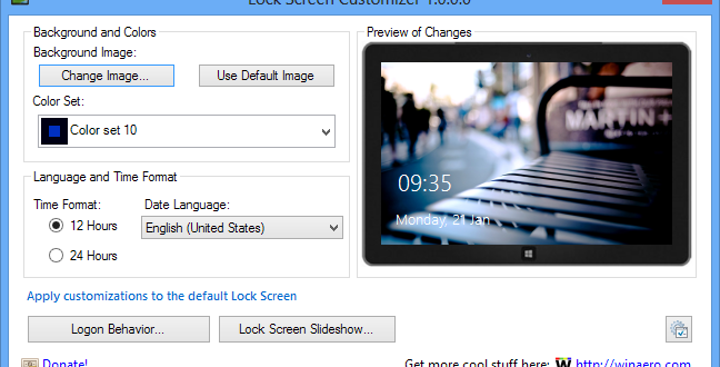 Changer automatiquement le fonds d'écran de verrouillage sur Windows 8