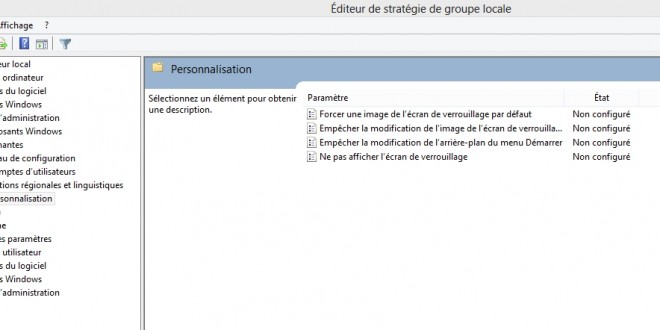 Empêcher les utilisateurs de modifier votre fond d'écran Windows 8