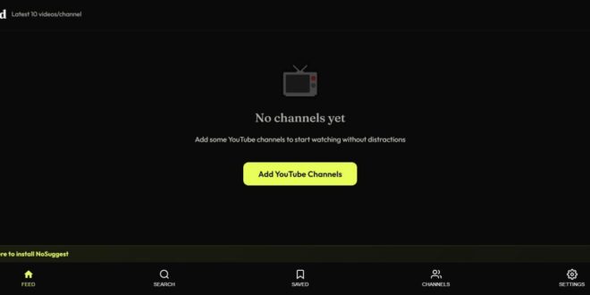 NoSuggest YouTube sans algorithme, enfin