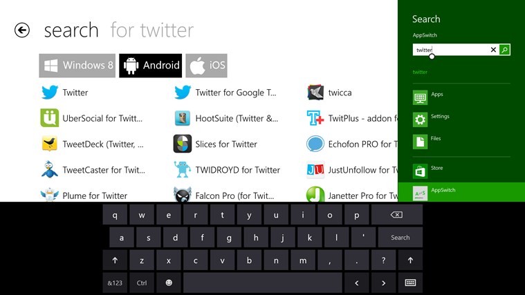 Des alternatives aux applications android et iOS sur Windows Store