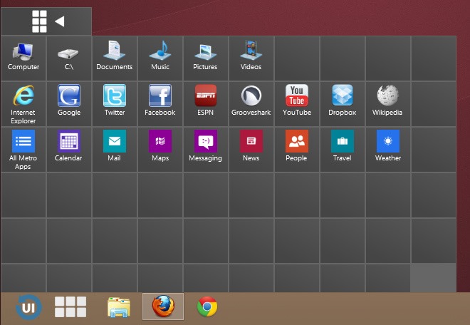 RetroUI Pro exécutent les applications metro au bureau