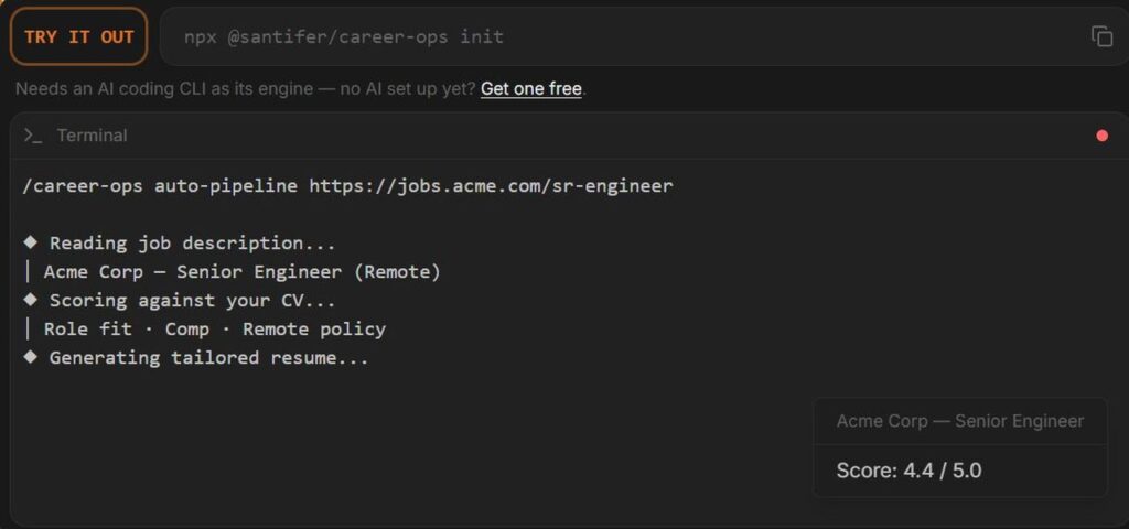 career-ops : chercher un emploi avec une IA qui tourne chez vous