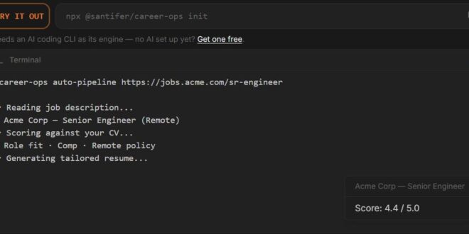 career-ops : chercher un emploi avec une IA qui tourne chez vous