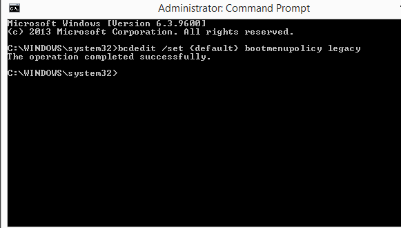 Afficher le démarrage avancé dans Windows 8 avec F8