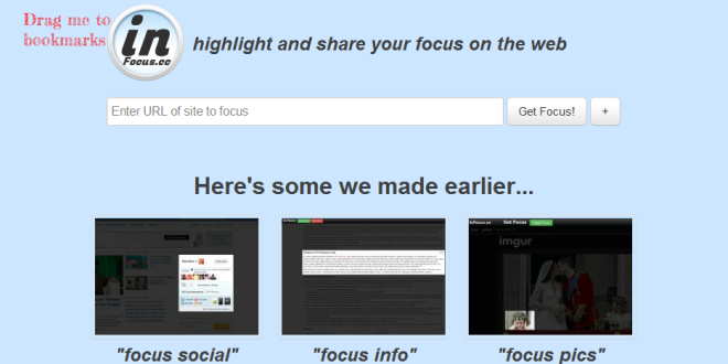 inFocus permet de partager une portion d'une page Web