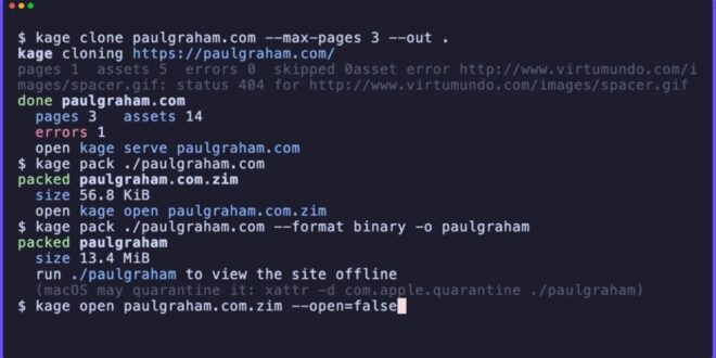 Kage : l'outil open source qui transforme n'importe quel site web en un seul fichier exécutable, sans JavaScript ni traqueurs
