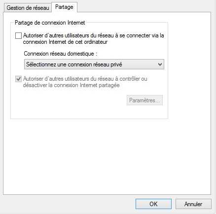 comment partager la connexion