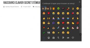 Raccourci clavier secret d'émoji pour Windows 10