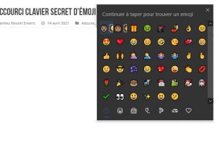 Raccourci clavier secret d'émoji pour Windows 10