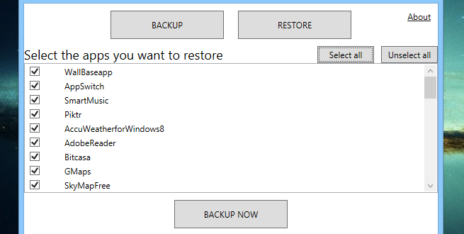 Sauvegarder et restaurer les applications metro de windows 8