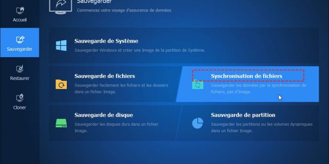 synchronisation de fichiers AOMEI Backupper